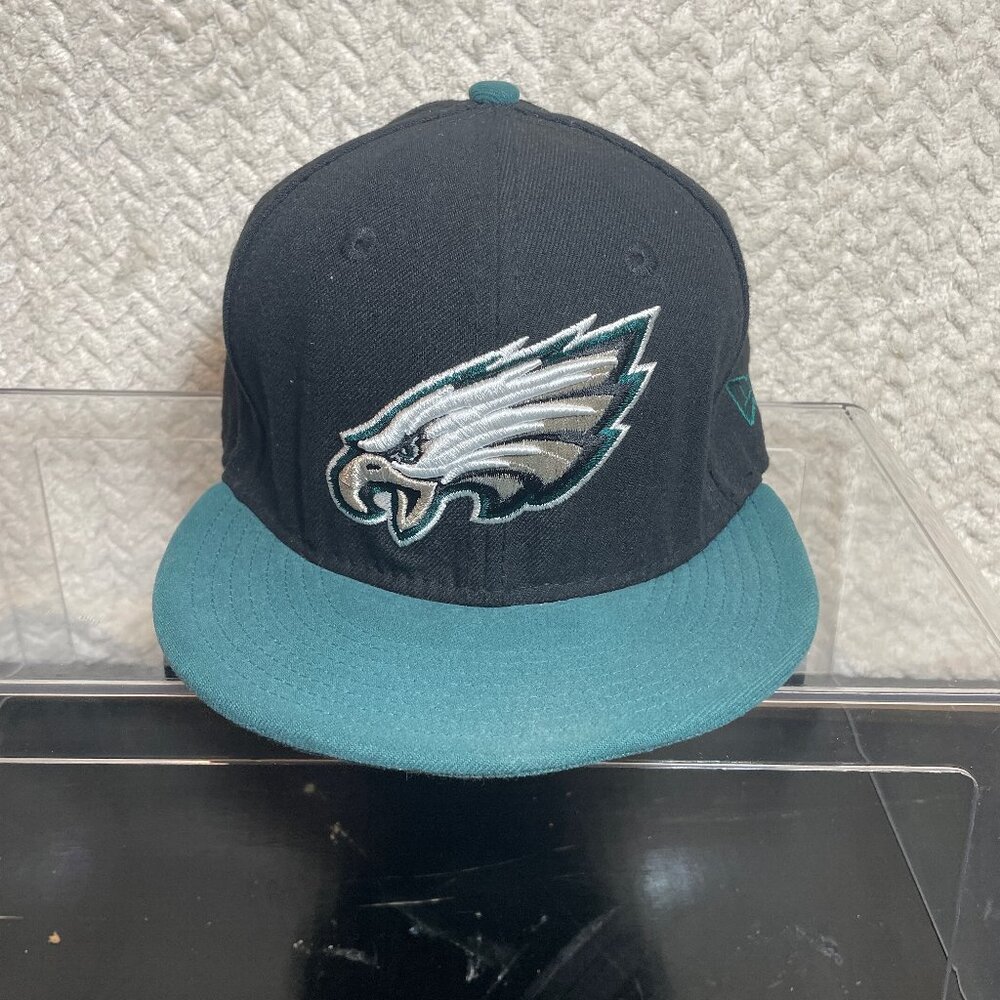 New Era Philadelphia Eagles Two-Tone Snapback‎ Hat Black teal Sz M/L Sportswear